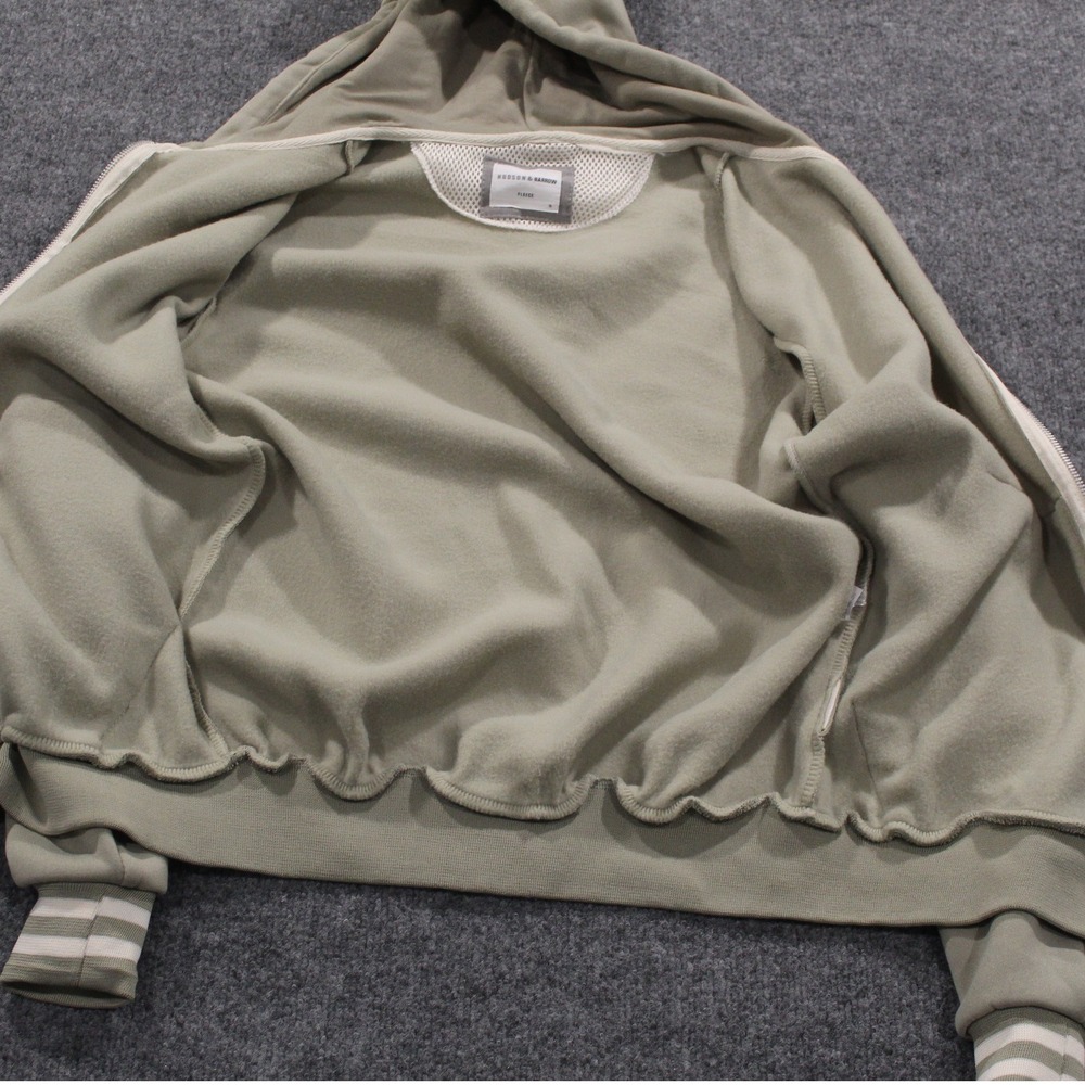 Hudson & Barrow Mens Small Fleece Full Zip Hoodie Sweatshirt Sage Green - Picture 13 of 14